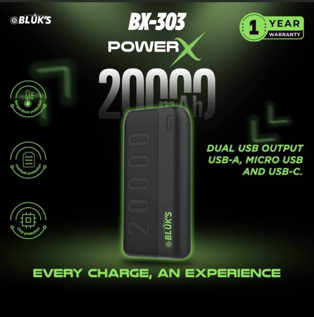 BLUKS BX303 20000MAH POWER BANK