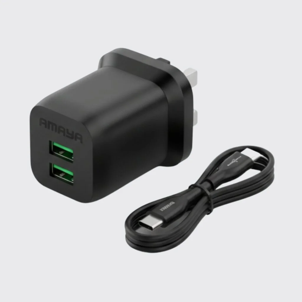 AD 036 2USB PORT WITH TYPE C CABLE CHARGER AMAYA